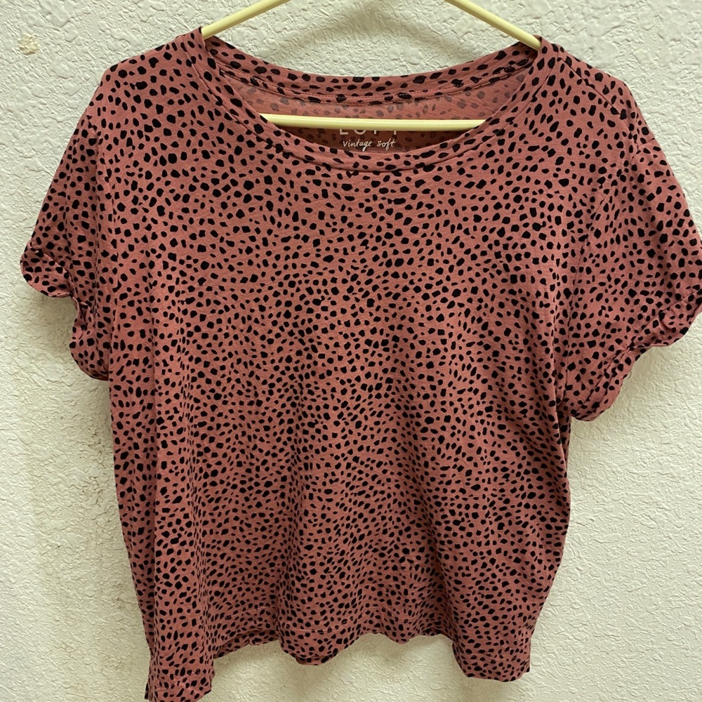 Loft Mauve Dalmatian Print Tee XL